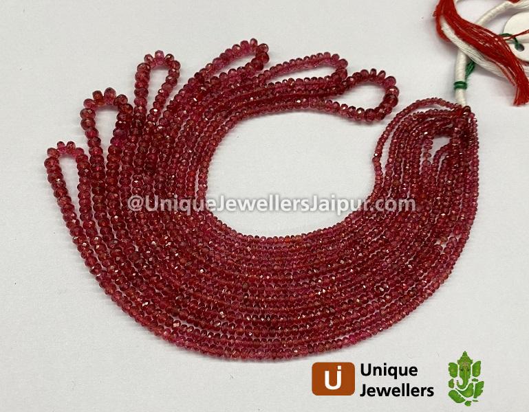 Red Spinel Faceted Roundelle Beads